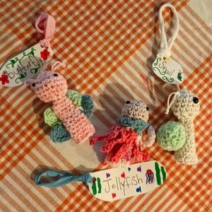 Handmade crochet finger puppets